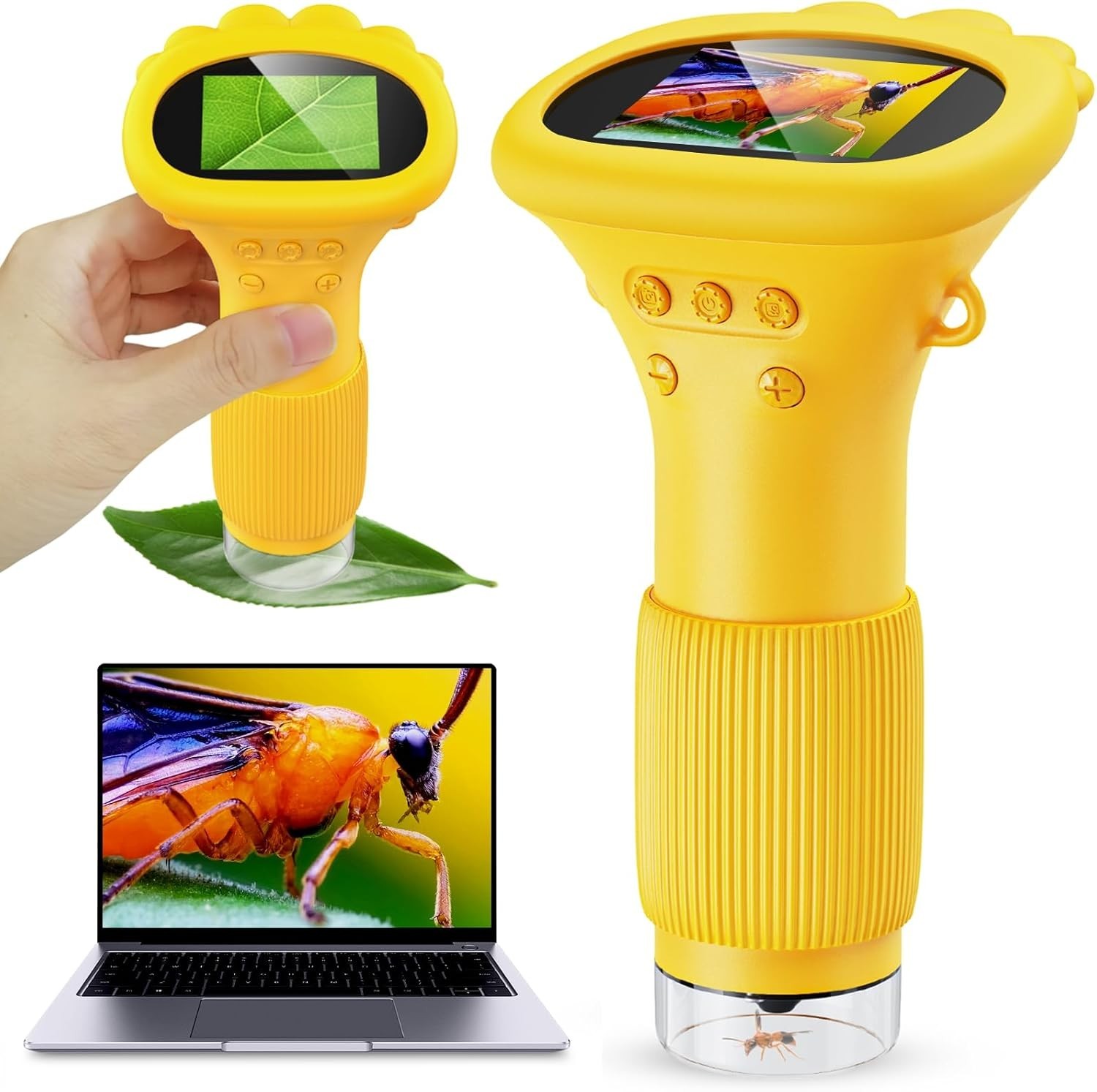 Kids Microscope - 1000X Portable Microscope for Kids, Photo & Video Miniscope...