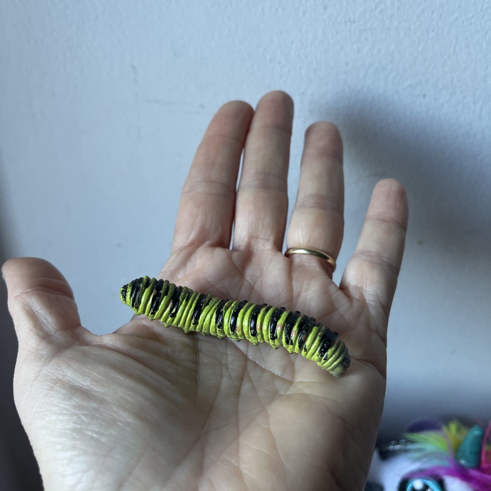 Monarch Caterpillar Plastic Toy 2.5” Realistic Bug Creepy Crawly Creature Prank