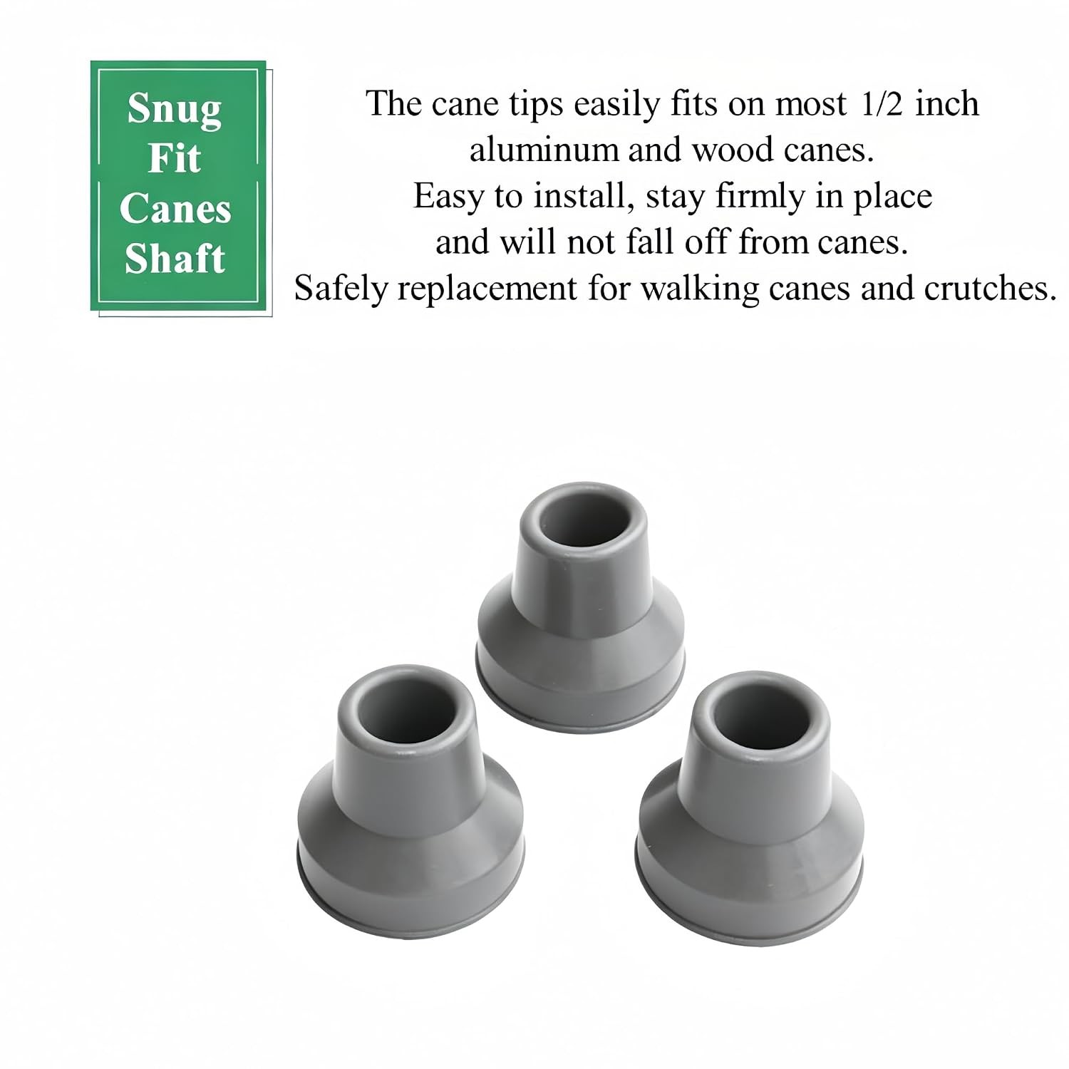 Heavy Duty Rubber Quad Cane Tips 1/2 Inch Replacement 4 Pack Quad Cane