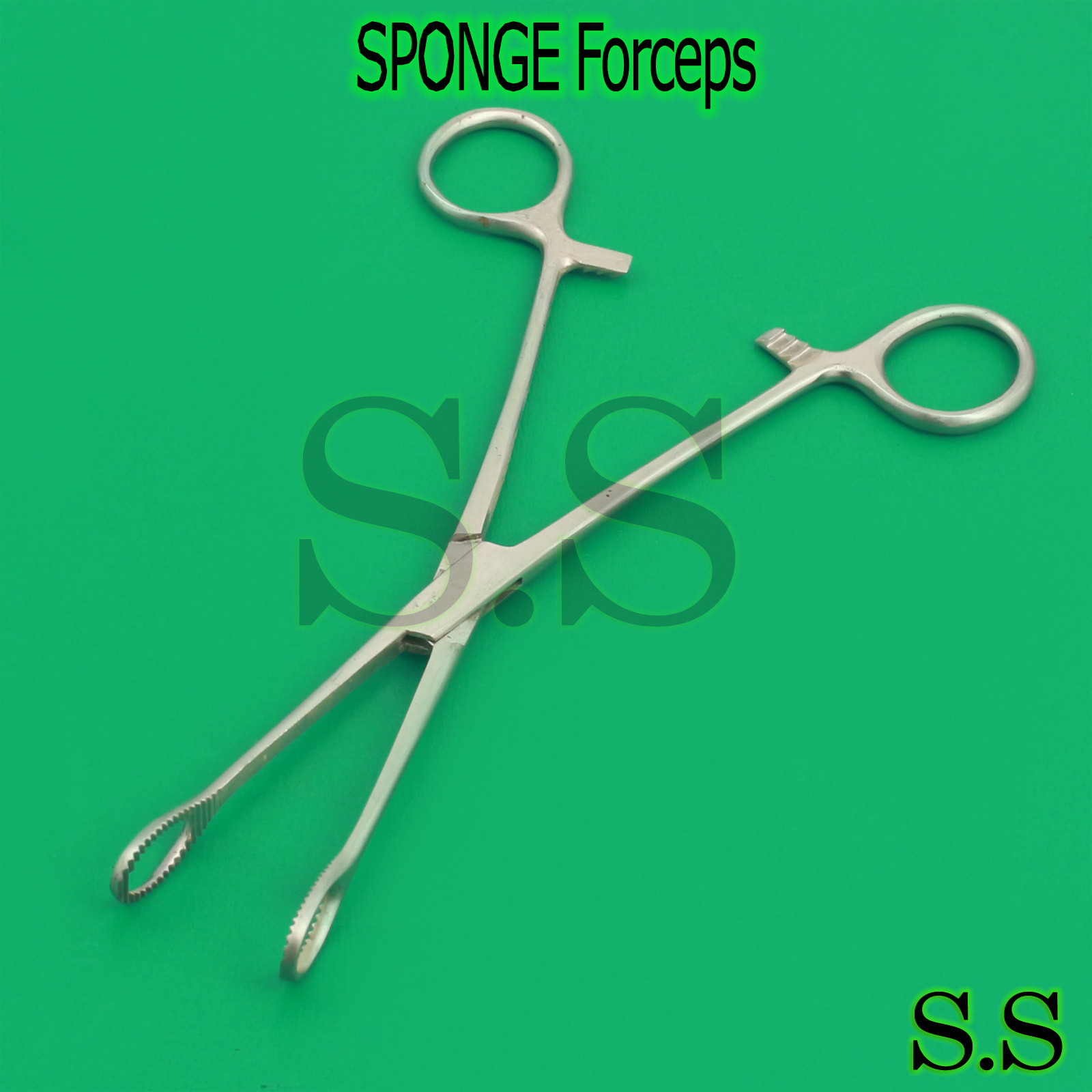 10 Pcs Surgical Veterinary Foerster Sponge Straight Forceps 9.5" Serrated Ends