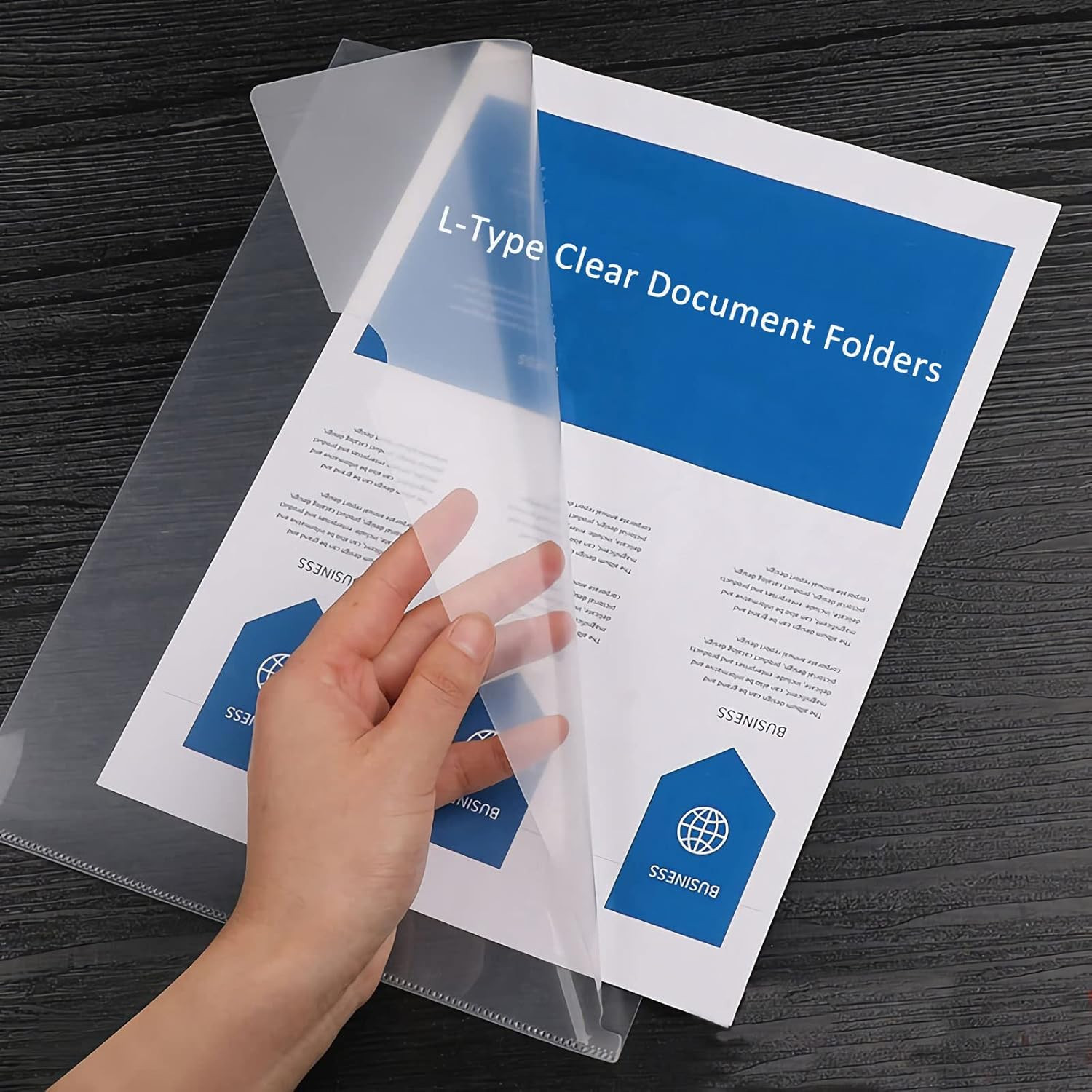 Clear Document Folder Copy Safe Project Pockets Fits 8.5X11 Letter Size US