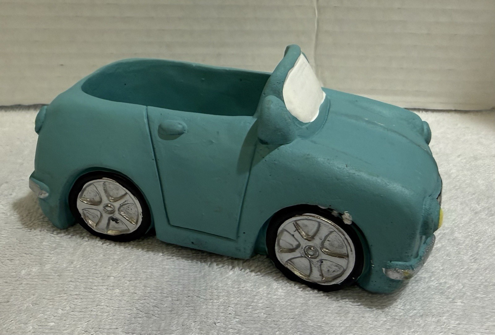 Adorable  Cement/resin mini convertible car planter