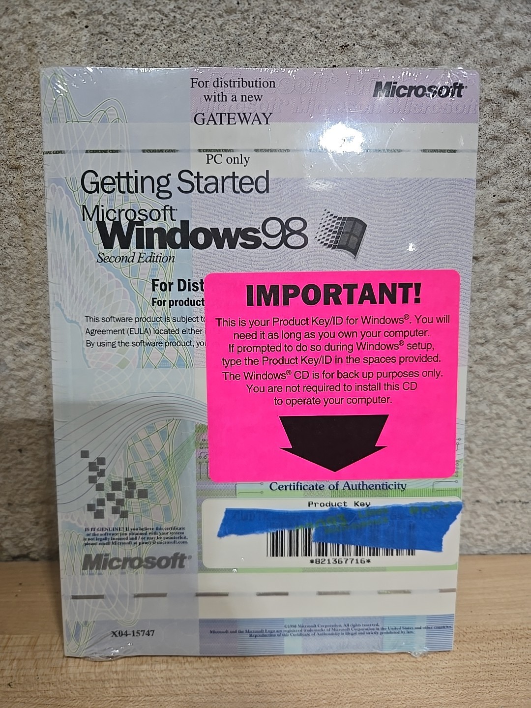MICROSOFT WINDOWS 98 SECOND EDITION OPERATING SYSTEM Sealed (PCs W/O Windows)*