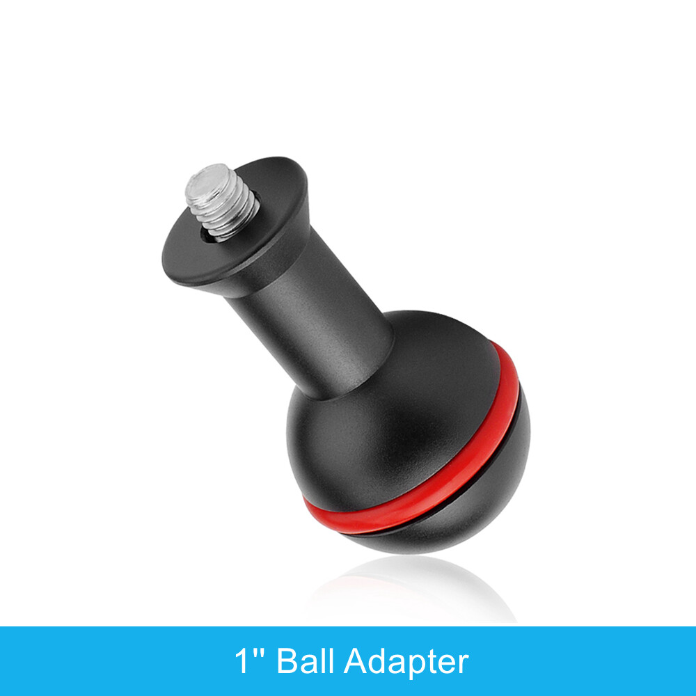 1'' inch Ball Adapter with 1/4''-20 Screw Ballhead Mount for Underwater Tray