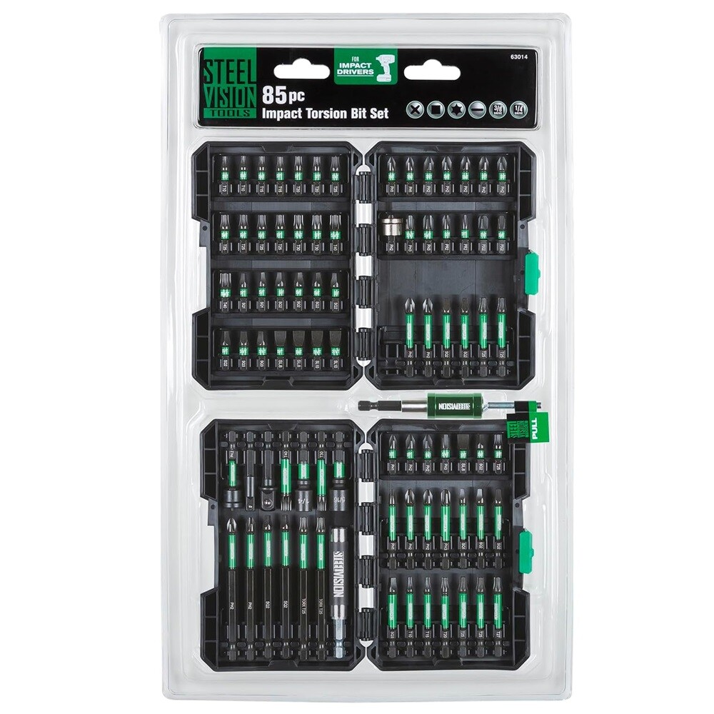 Steel Vision Tools 85pc Impact Torsion Bit Set for Impact Driver