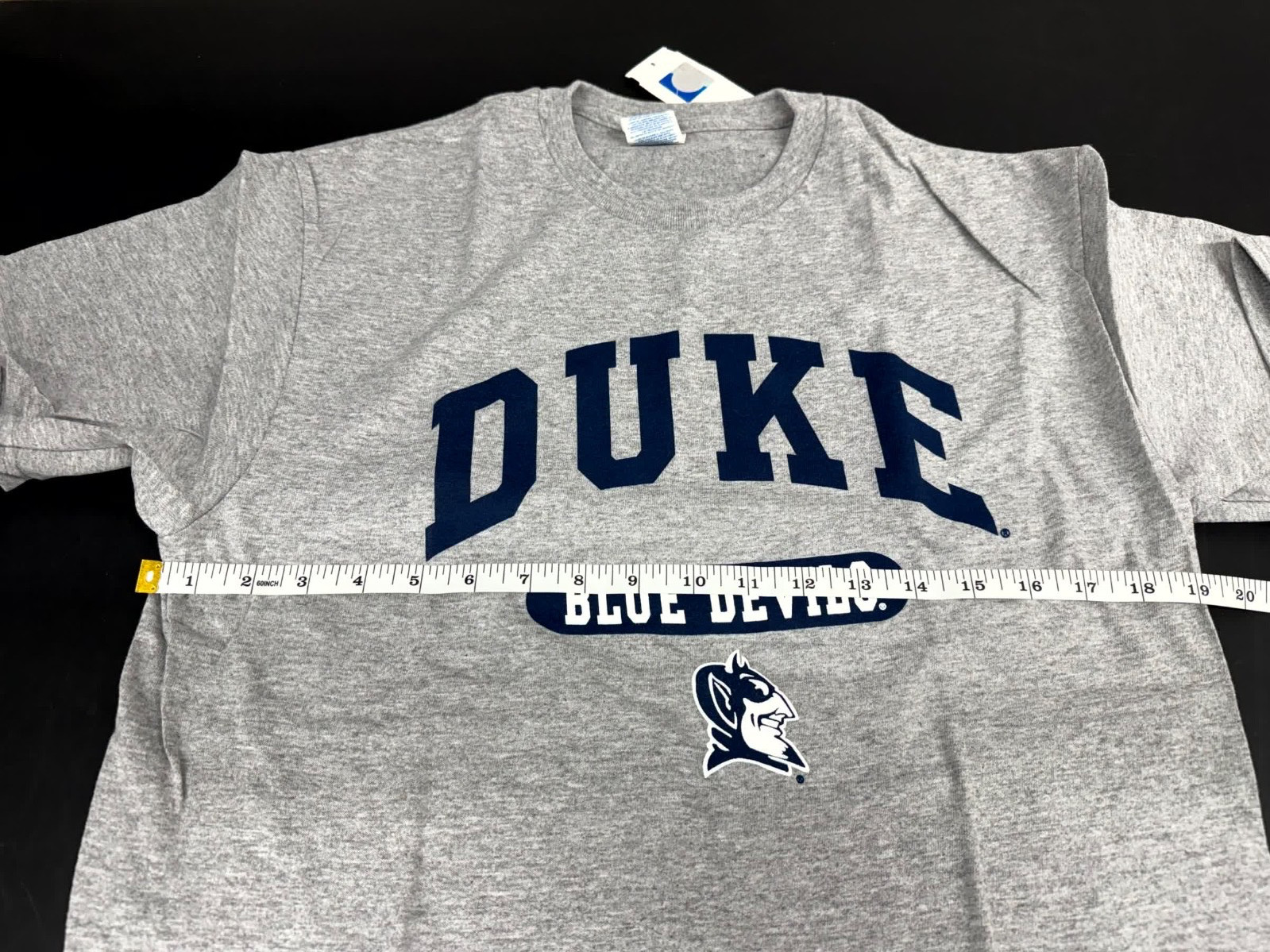 NWT Duke University Blue Devils Sz Medium Gray Cotton T-Shirt Delta Pro Weight