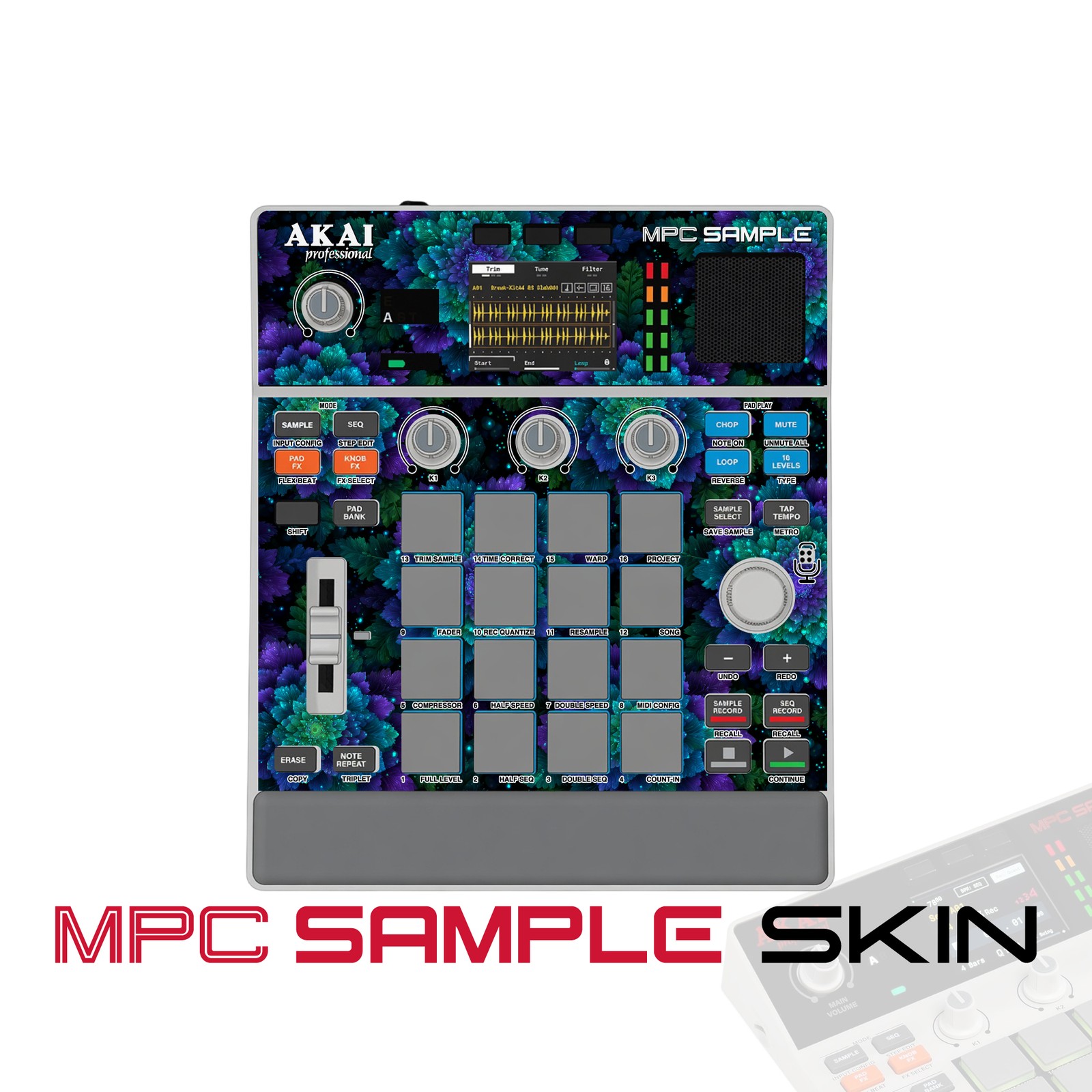 Akai MPC Sample Skin / Deep Garden Bloom