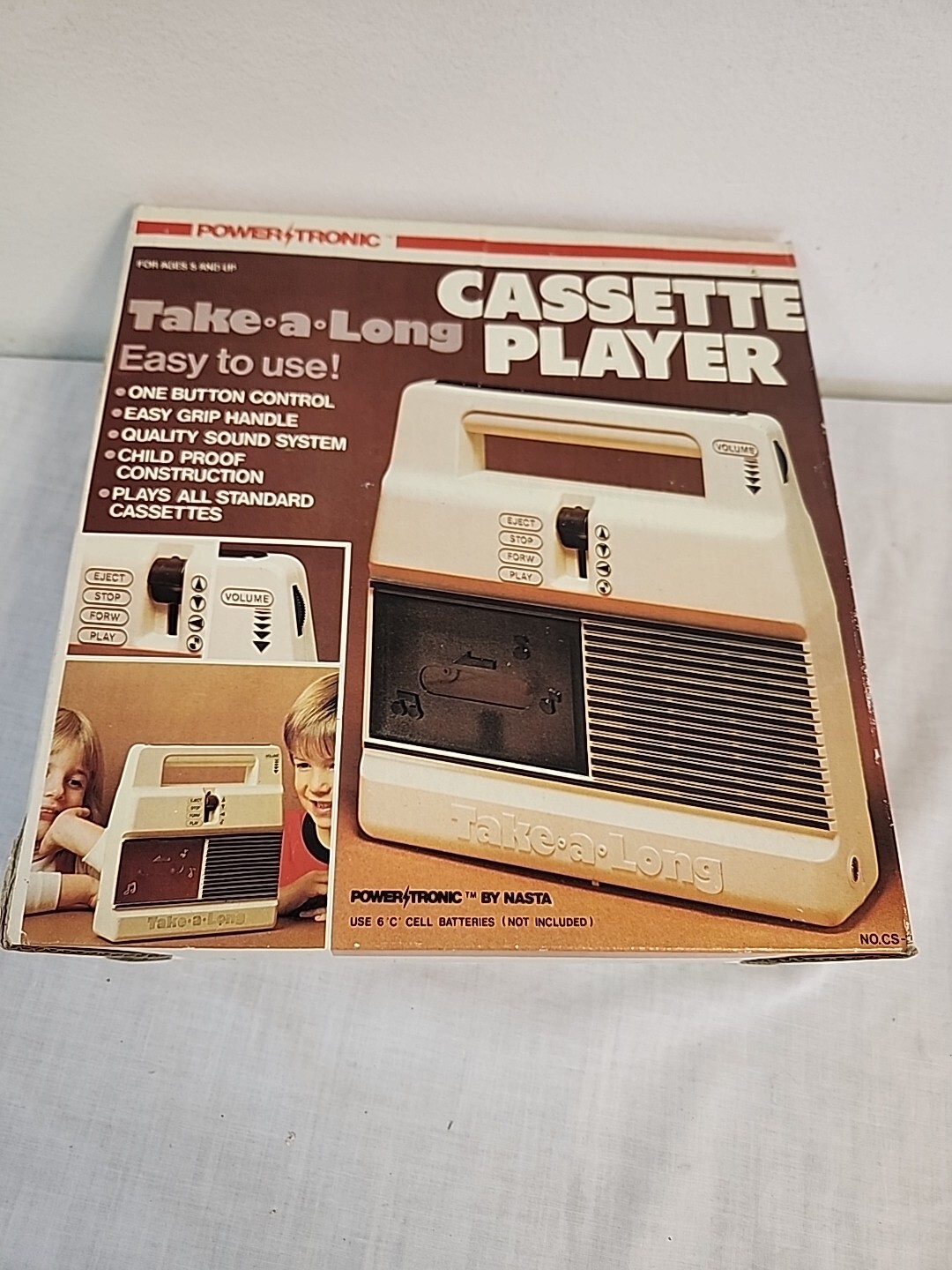 VTG NEW OLD STOCK 1982 Nasta Take-A-Long Portable Cassette Player POWER TRONIC