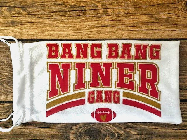 Soft Eye Sunglasses White Accessory Pouch Pull Top Portable Bang Bang Niner Gang
