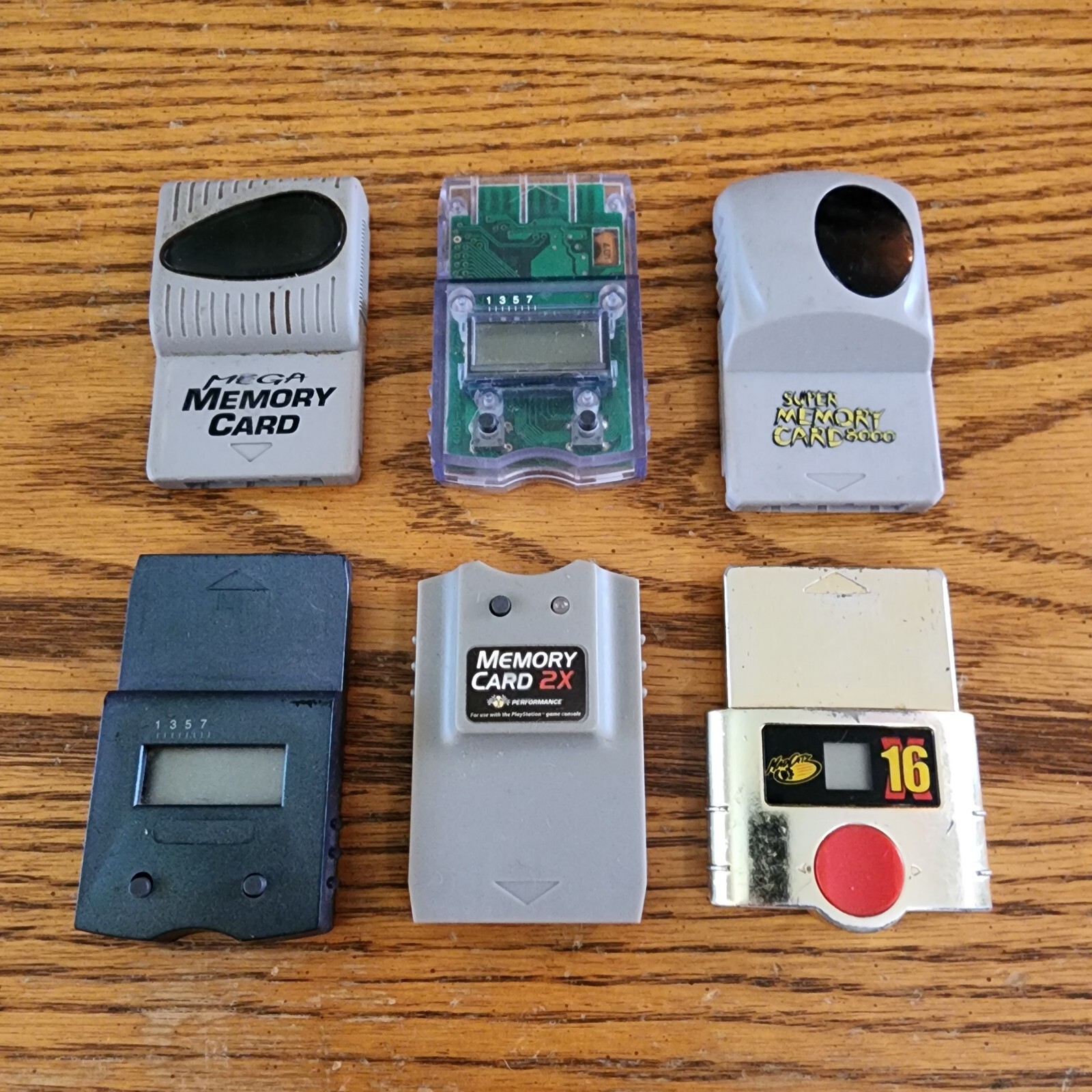 Lot Of 6 Sony PlayStation PS1 3rd Party Memory Cards - Larger Size - Untested #1