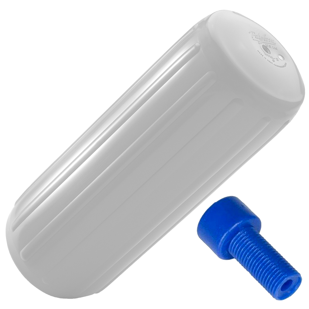 Polyform White Boat Fender HTM-3 (10" x 26-inch) with Air Adapter