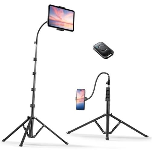 Heavy Duty Tablet Tripod Stand 82” Tall, Floor Stand with Remote and