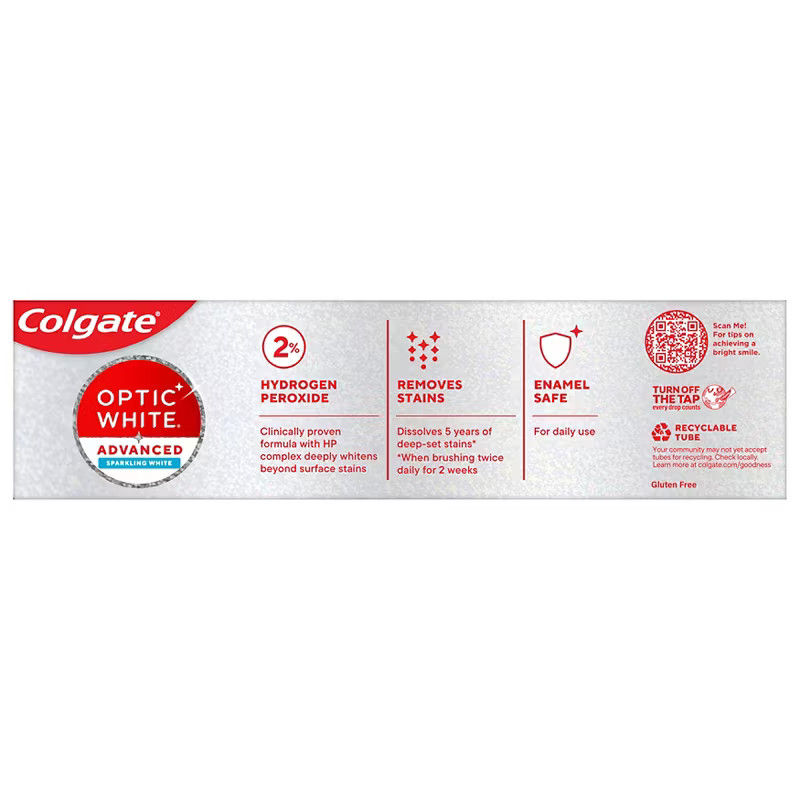 Colgate Optic White Advanced Whitening Toothpaste Mint 5 Pack x 4.2 Oz EXP-2028
