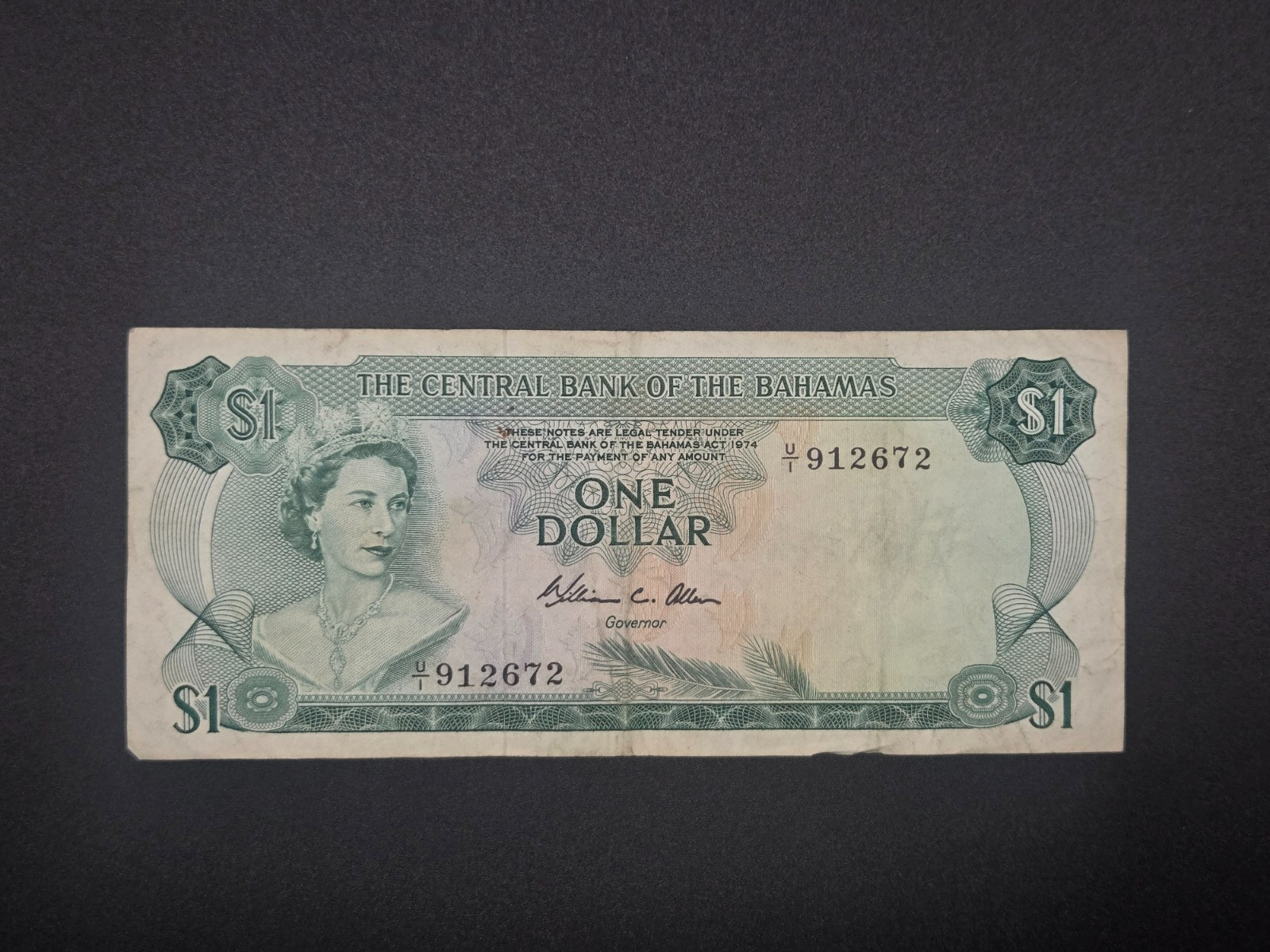 Bahamas 1 Dollar 1974 P-35b VF