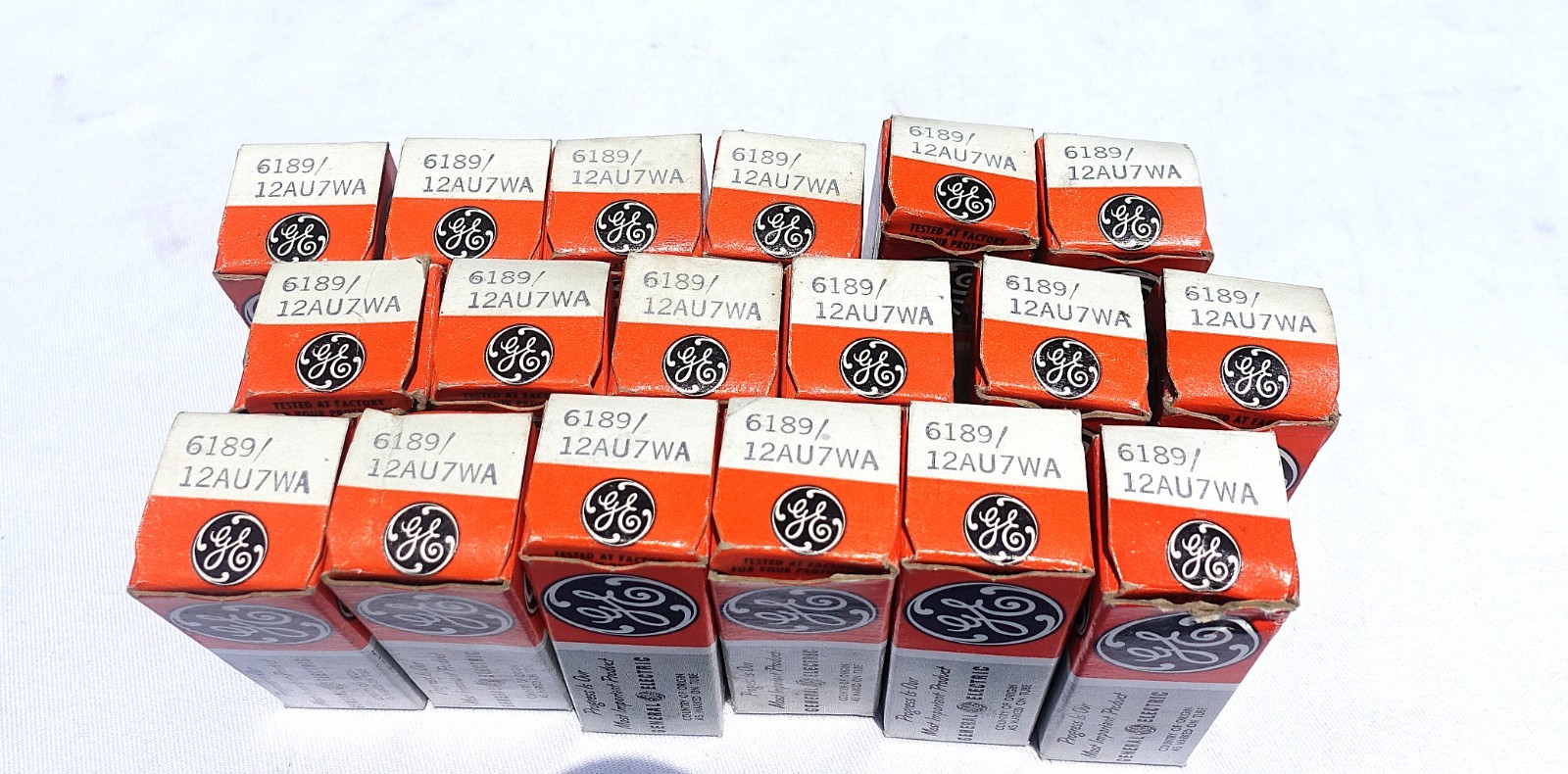 G.E Electron Tubes 6189/12AU7WA NOS   (Lot of 18pcs)