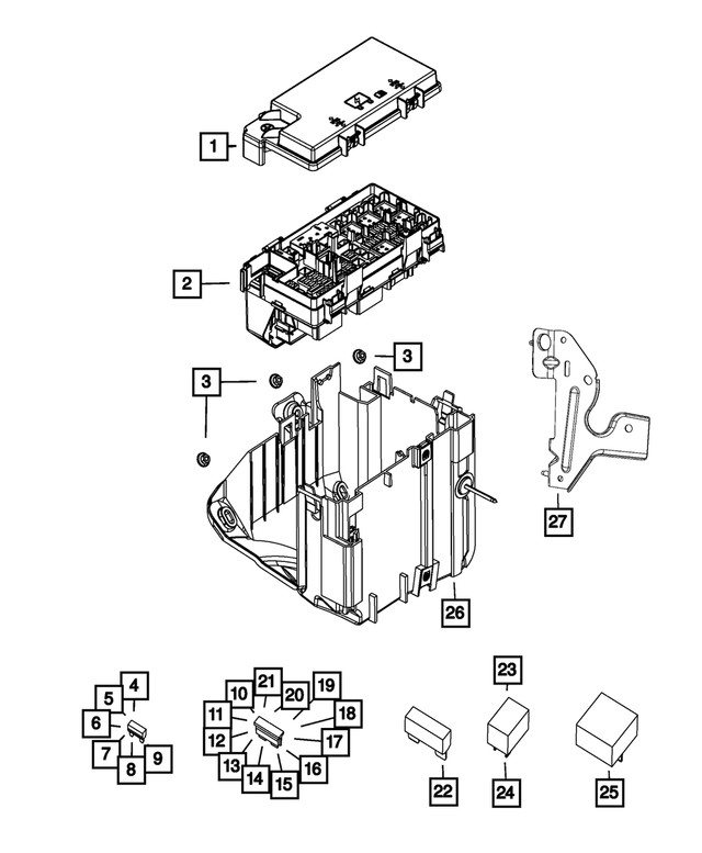 Genuine Mopar Intelligent Power Power Distribution Center 68242800ae