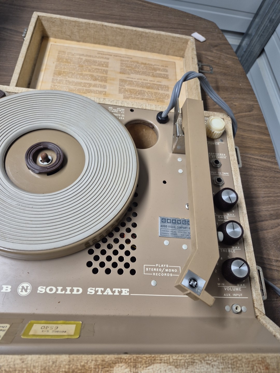 Vintage Newcomb Record Player EDT-20B Solid State 4 Speed Needs Restoration