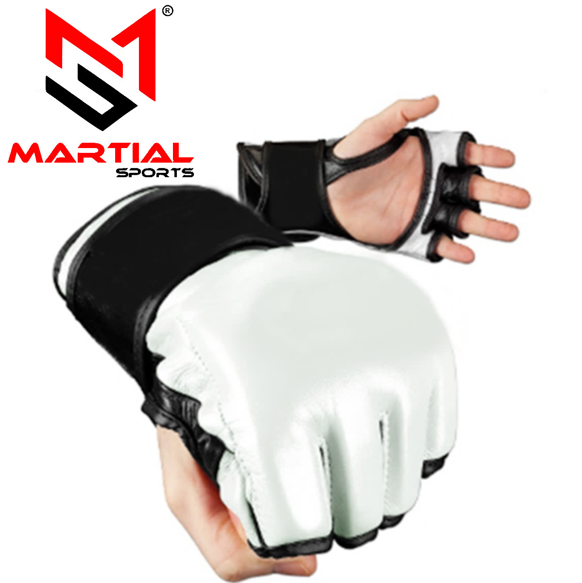 Martial Sports Ultimate MMA Combat Gloves for Grappling in Genuine Leather, Whe
