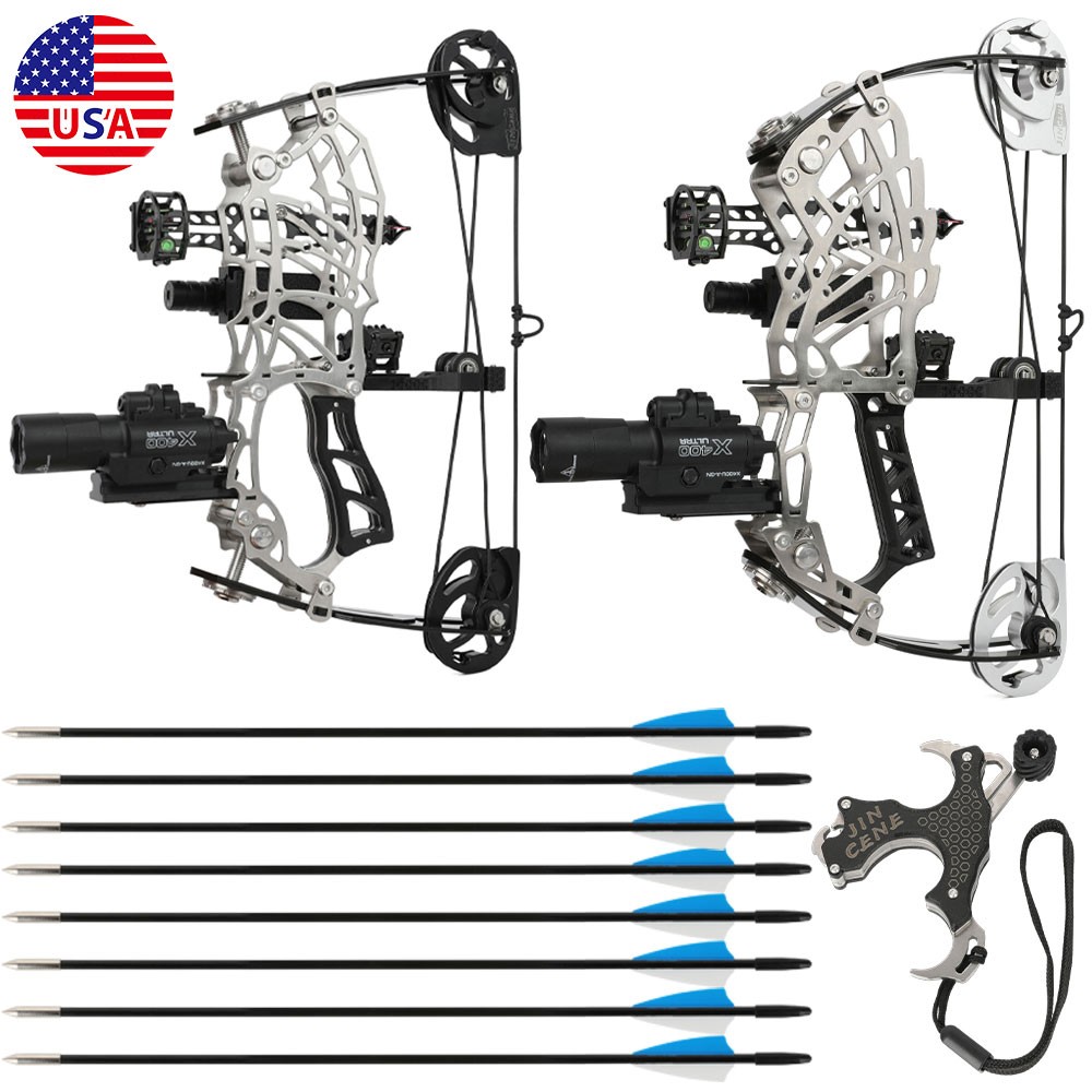 15-32lbs Adjustable Archery 13" Mini Compound Bow Set Short Axis Shooting Target