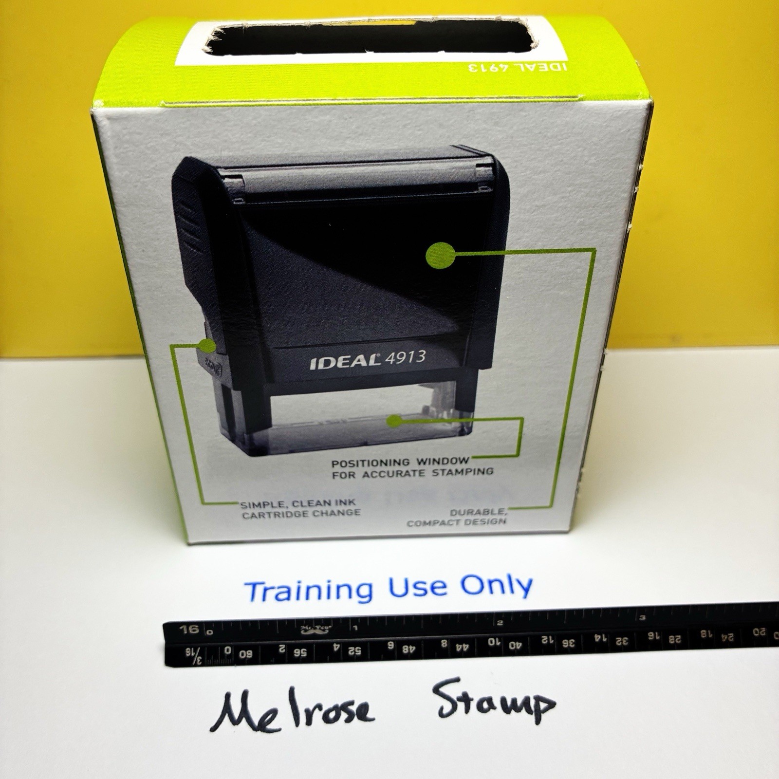 Training Use Only Rubber Stamp Blue Ink Self Inking Ideal 4913