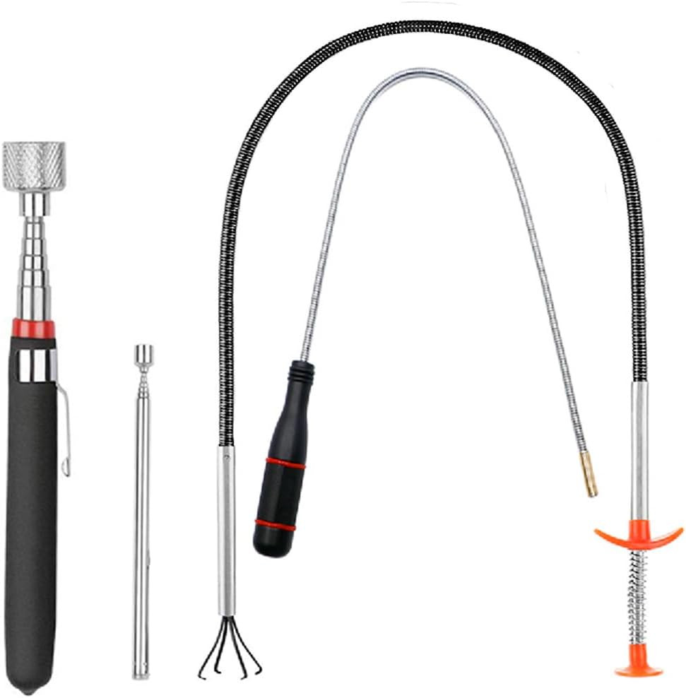 4 Pack Telescoping Magnet Pick-Up Tool Set - Retrieving Pickup Tools，Extendable