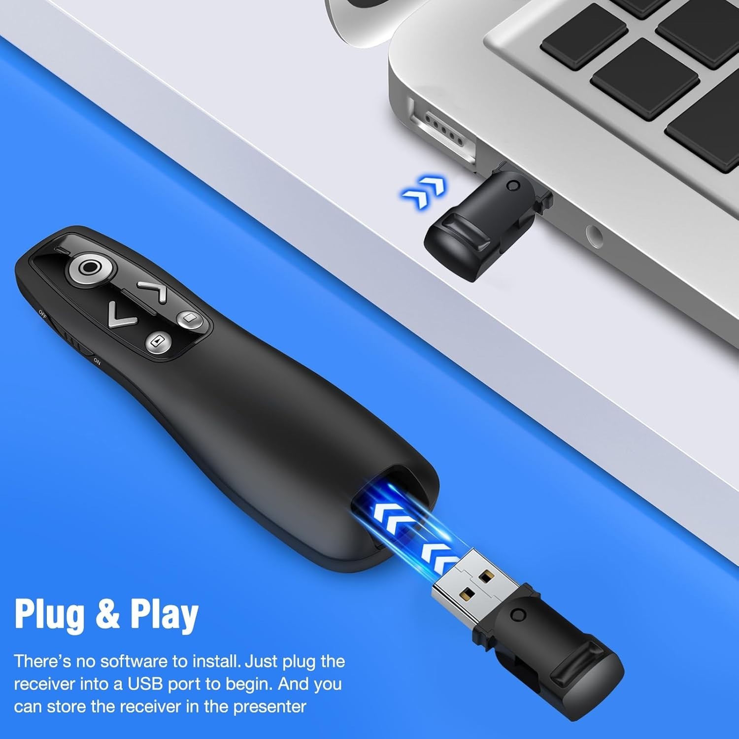 Presentation Clicker Wireless Presenter Remote for PowerPoint, Powerpoint Cli...