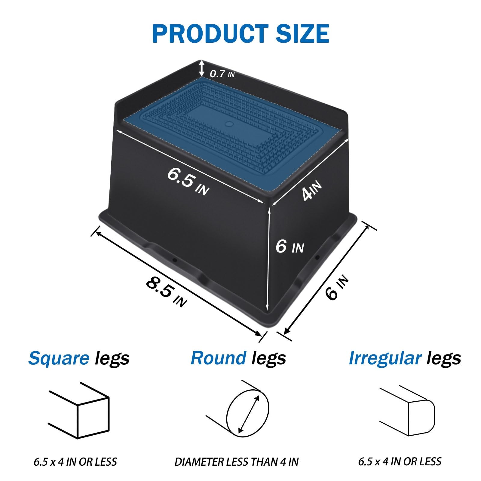 Bed Risers 6 Inch Heavy Duty,Oversized Couch Risers, Extra Wide Furniture Ris...