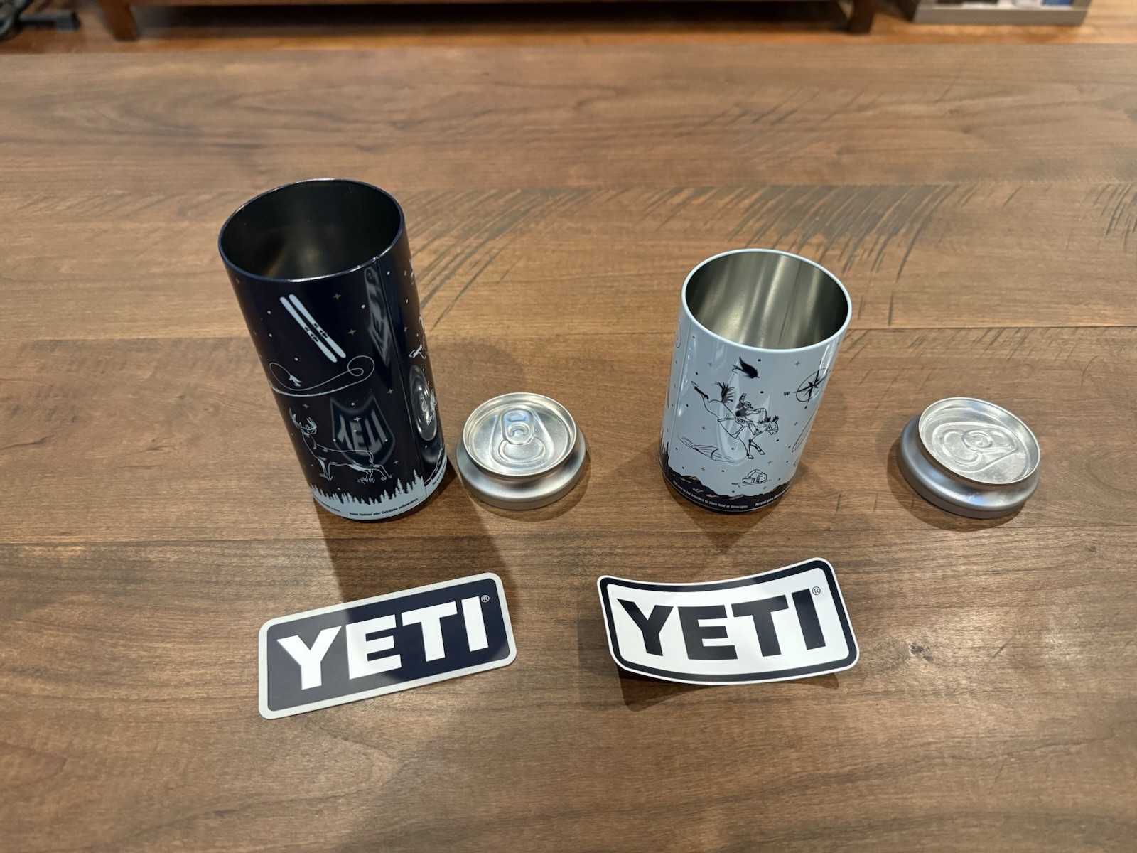 Two Yeti Stash Cans With Stickers