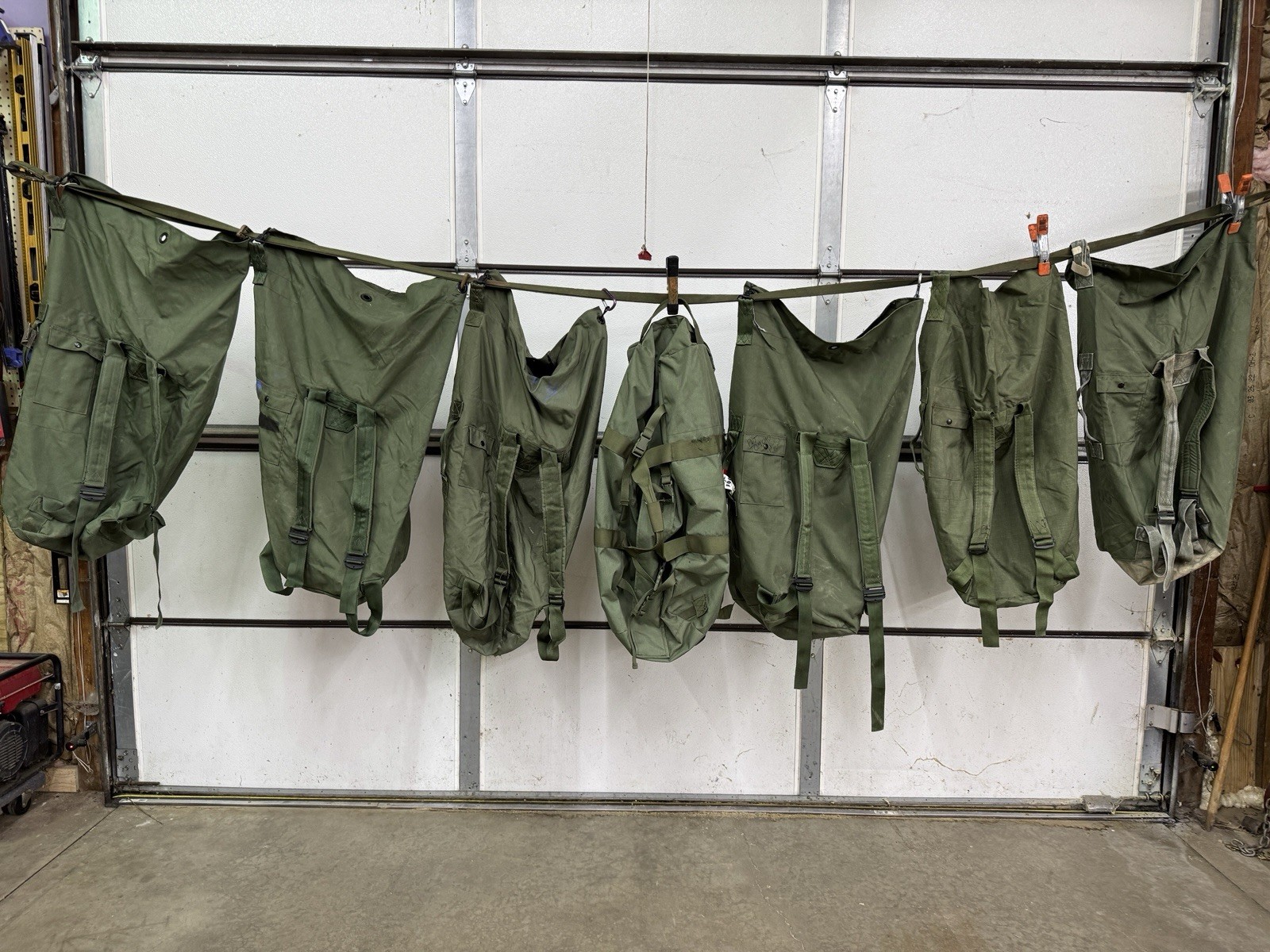Lot Of 7 USGI Military Army Duffel Bag Duffle Sea Bags Luggage Top Load