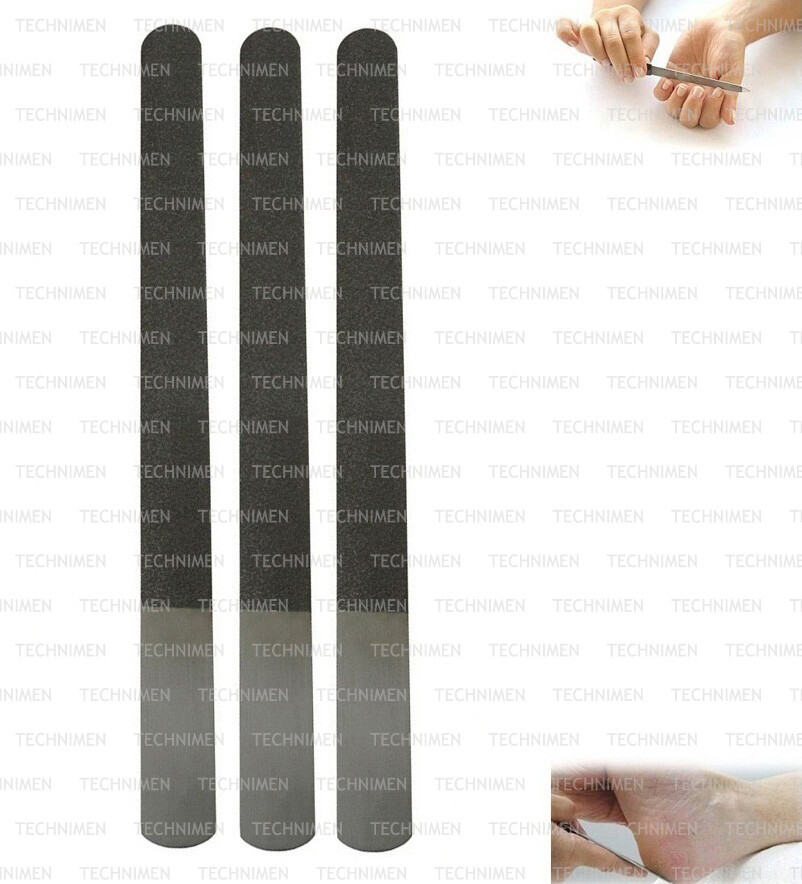 3 x 8" NEW DIAMOND DEB SAPPHIRE ACRYLIC GEL FALSE NAIL & FOOT DOUBLE FILE FILES