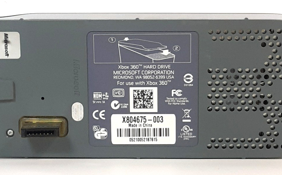 Microsoft Xbox 360 HDD 20G External Hard Drive Storage X804675-003 Untested