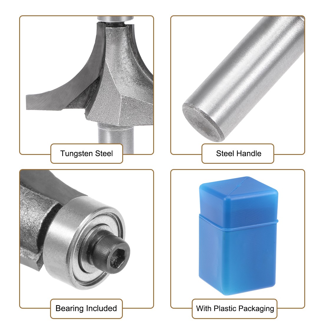 Router Bit 1/2 Shank 2 Inch Cutting Dia Round Over Corner