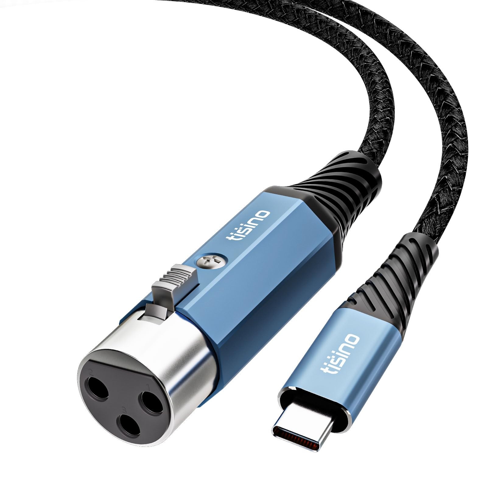 XLR to USB C Cable- Braided Microphone Adapter for iPhone  Android - .05 m