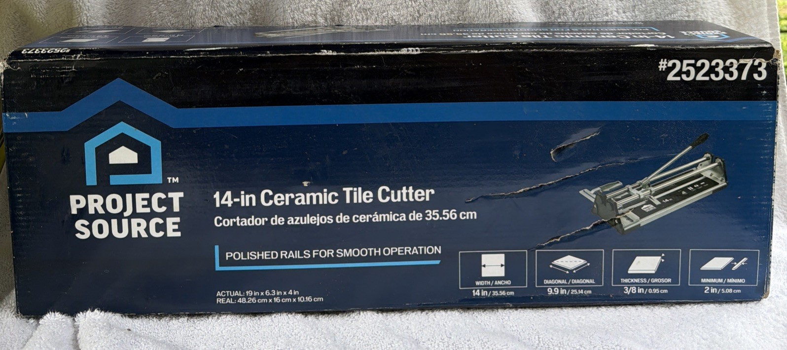 Project Source 14-in Ceramic Tile Cutter Model 67820 Ceramic Blade Metal Blue
