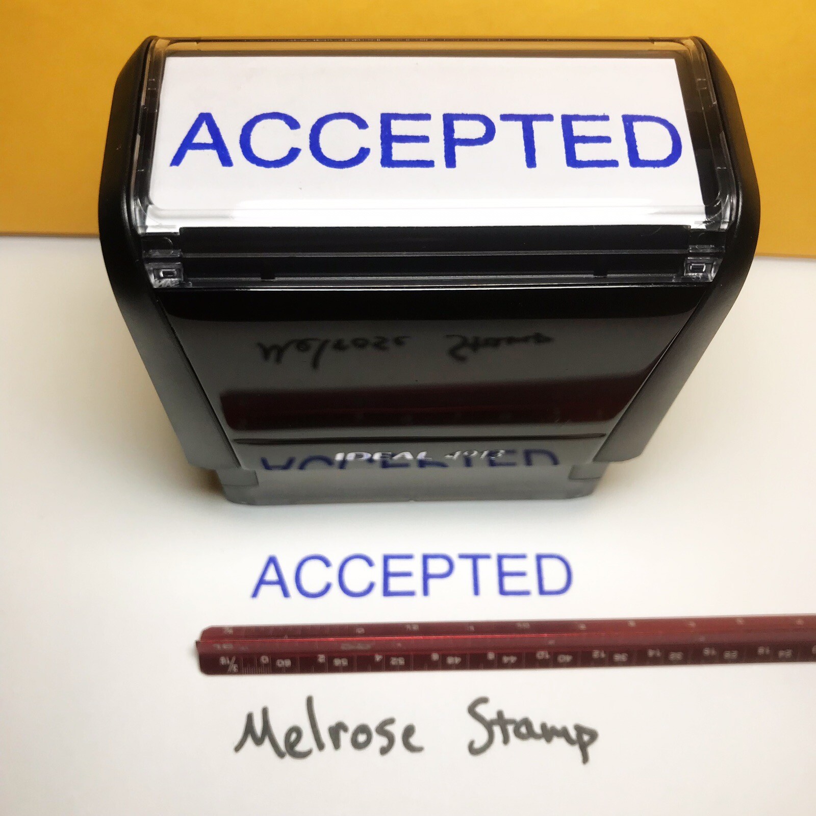 Accepted Rubber Stamp Blue Ink Self Inking Ideal 4913