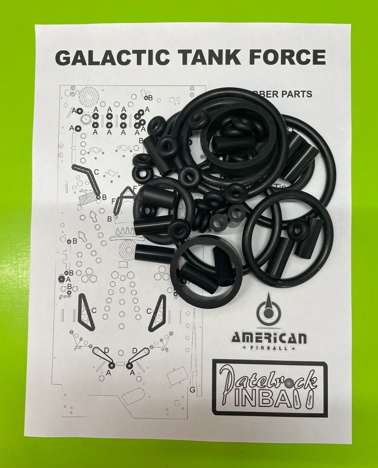 American Pinball Galactic Tank Force Pinball Machine SILICONE / RUBBER Ring Kit