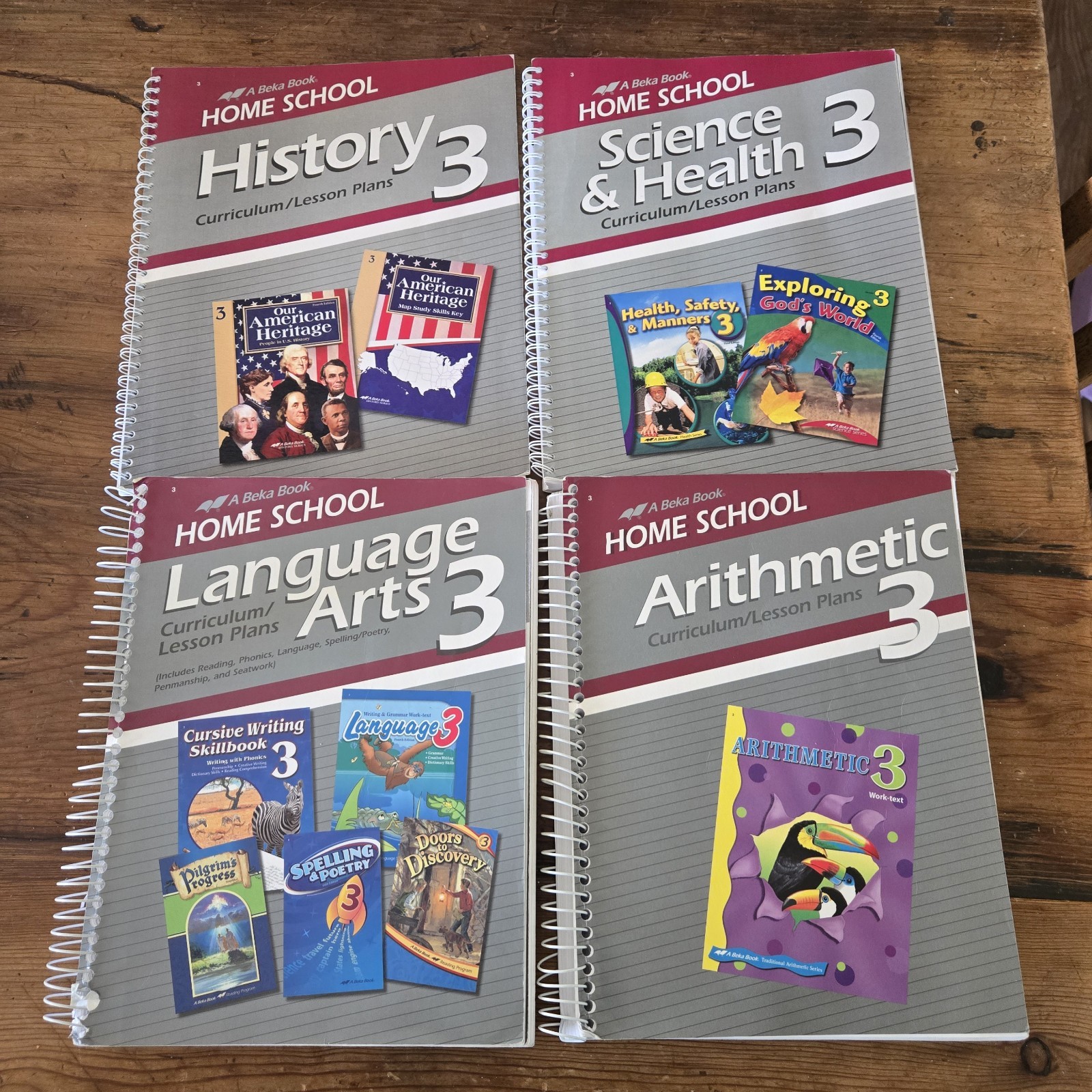 Abeka Christian Homeschool 3rd Grade Math History Science Lang Art Teacher Plans