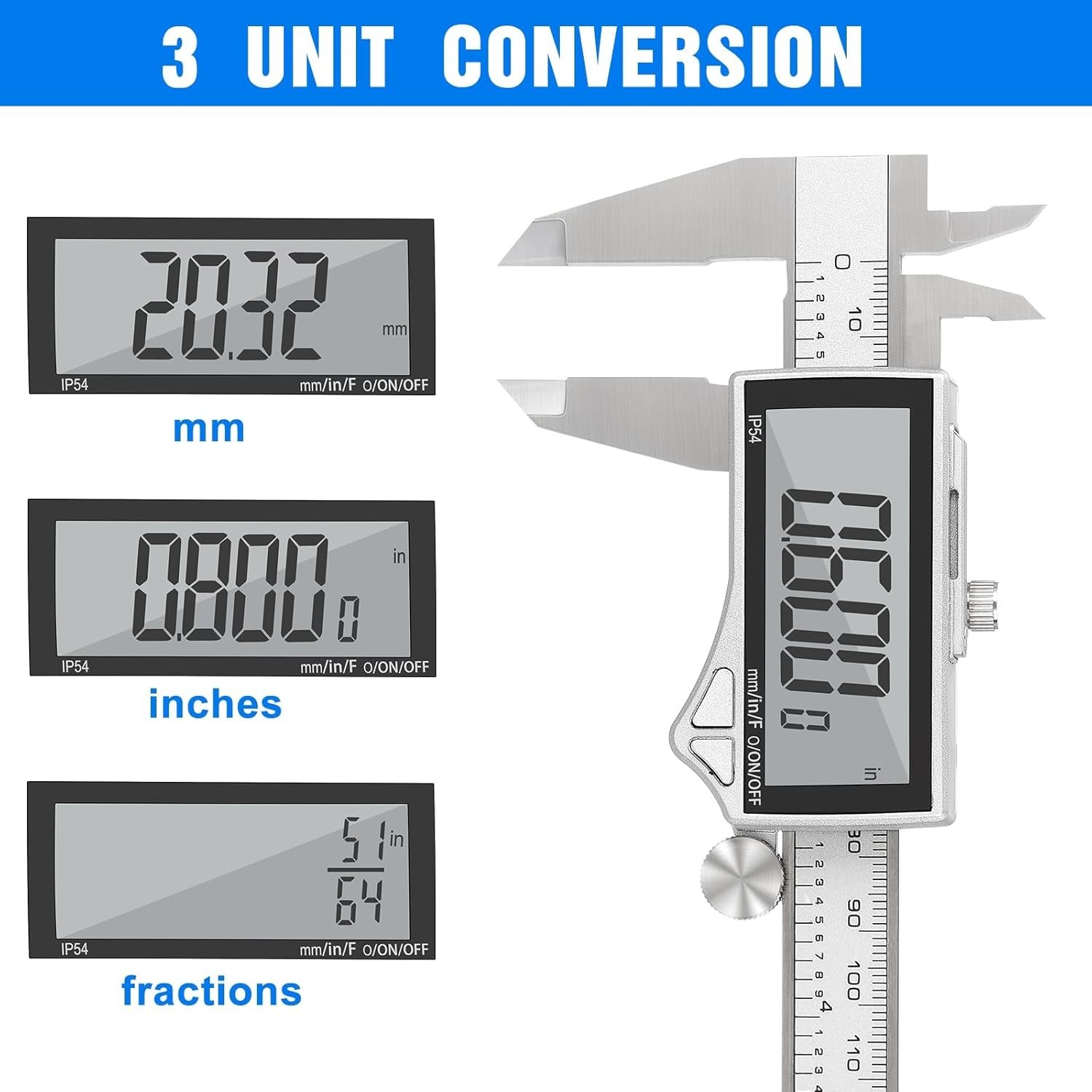 Multi-Mode 0-6'' Digital Caliper - Precision Measuring Tool for DIY Projects