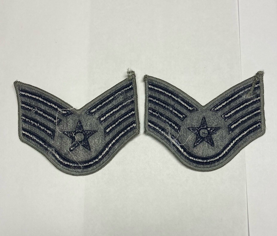 U.S. Air Force Staff Sergeant/E-5 Chevron Patches Pair, ABU, Small, 3.5"