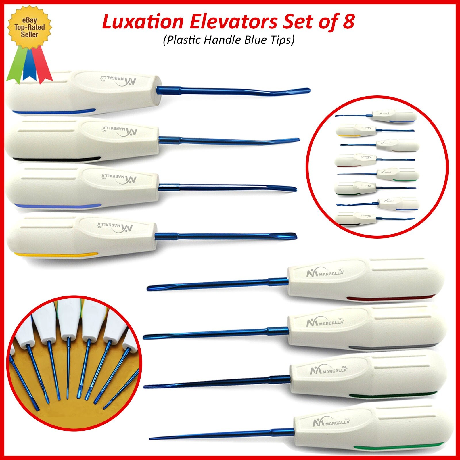 Dental Elevators Tooth Extraction Luxating Root Tip Implant Surgical Margalla CE