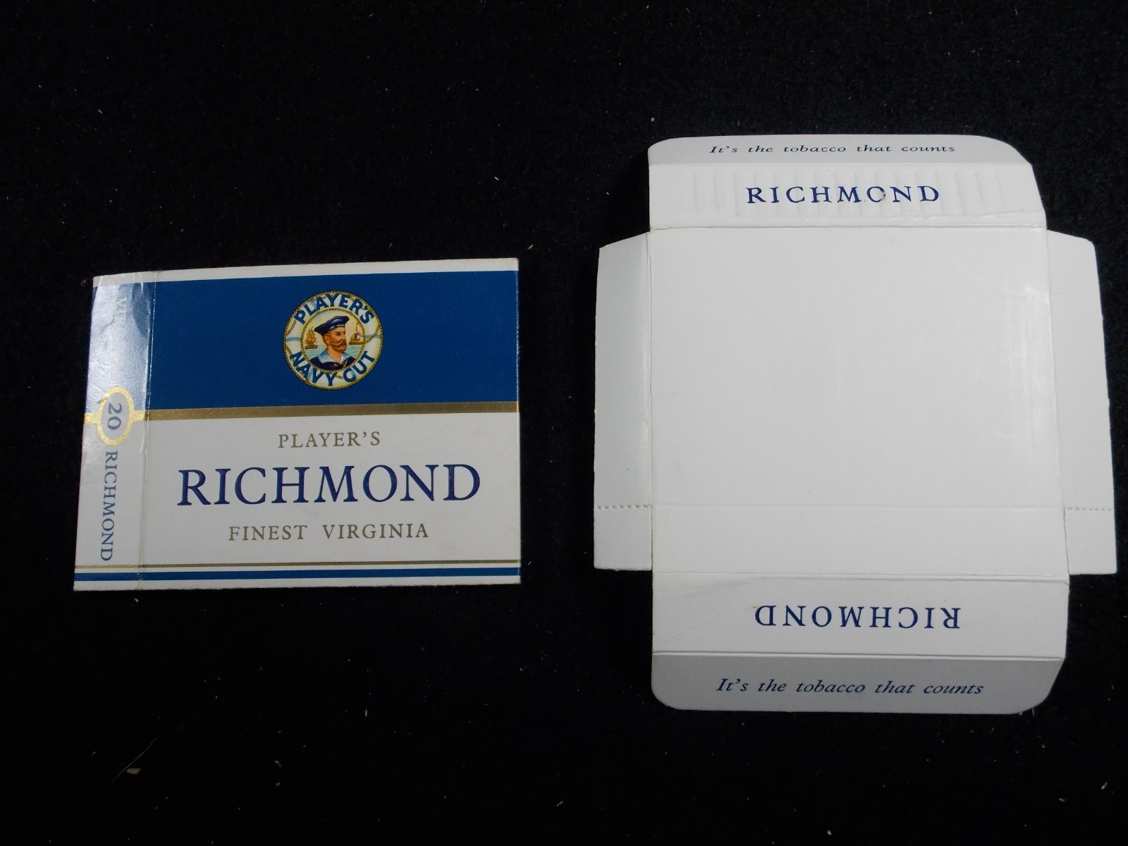Vintage Players Richmond Empty Cigarette Packet Box