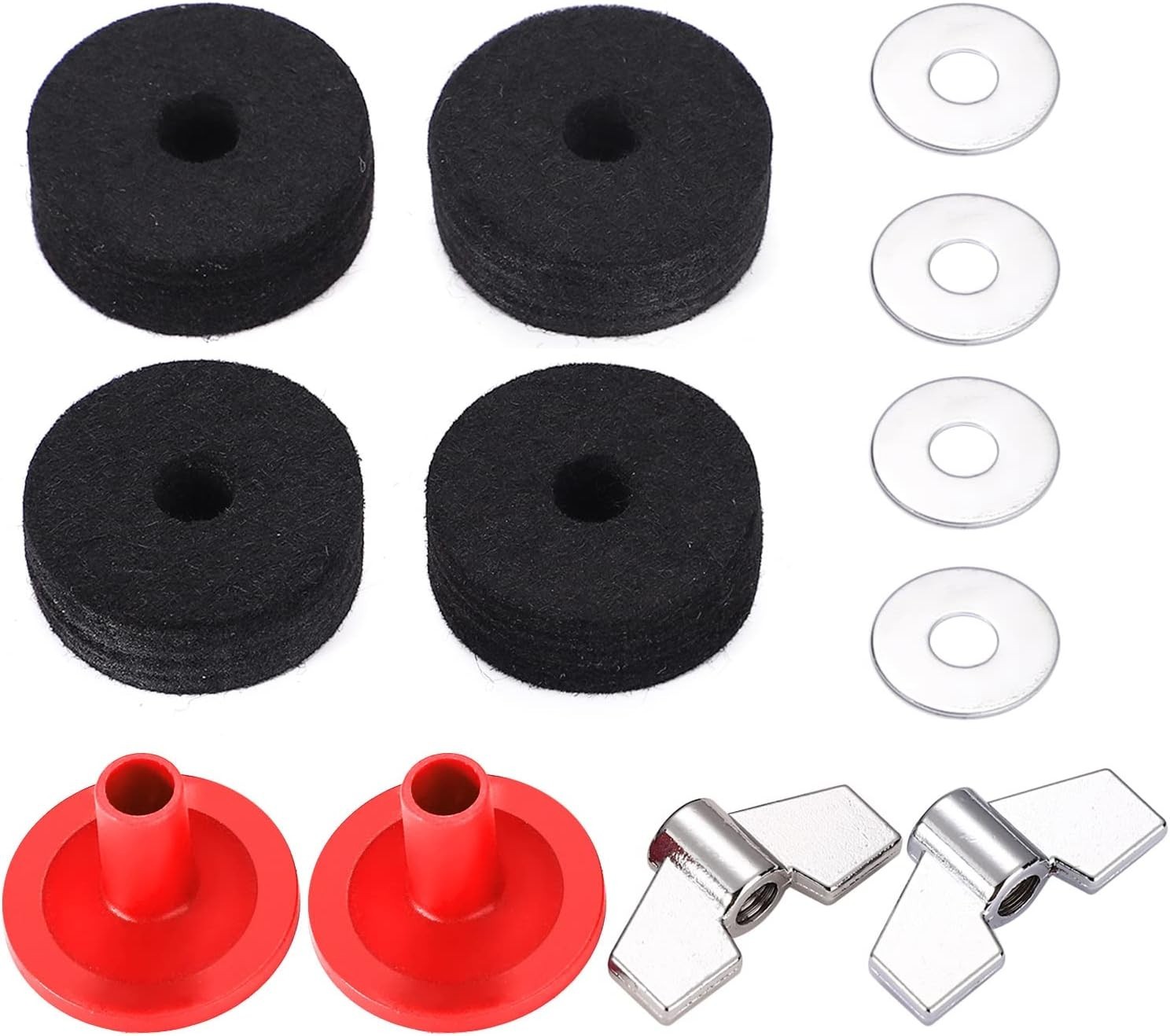 Cymbal Replacement Set: Hi-Hat Clutch, Felt Pads, Wing Nuts, Washers, Sleeves
