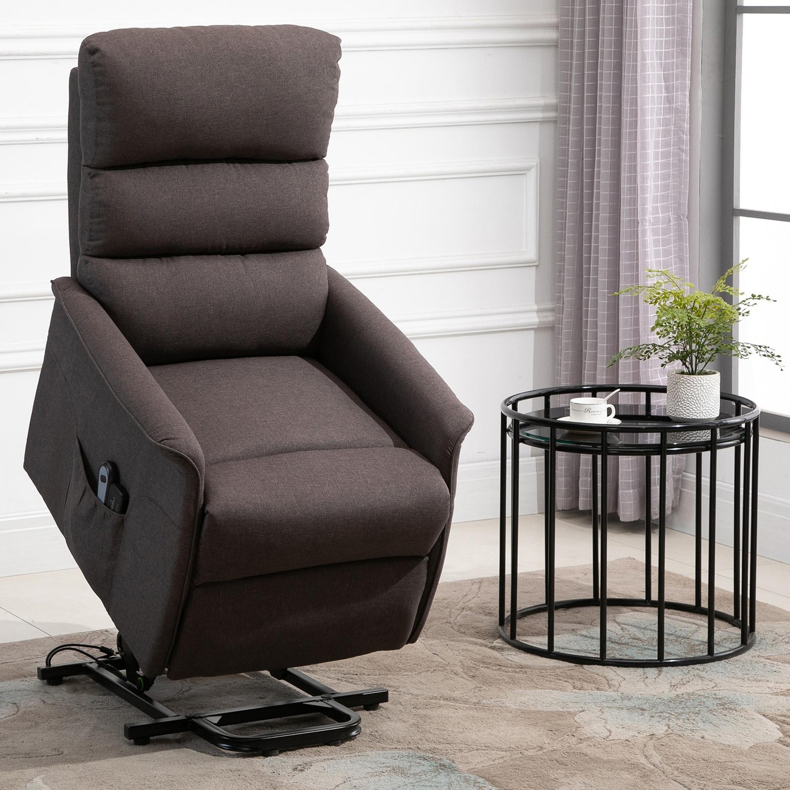 Electric Power Lift Recliner Chair for Elderly with Remote Brown