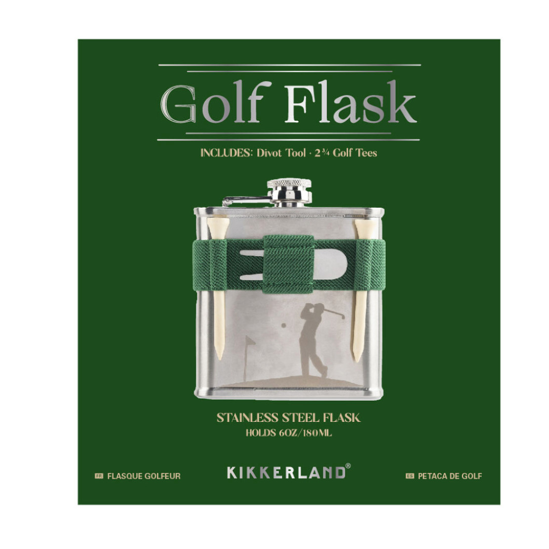 Kikkerland Golf Flask Stainless