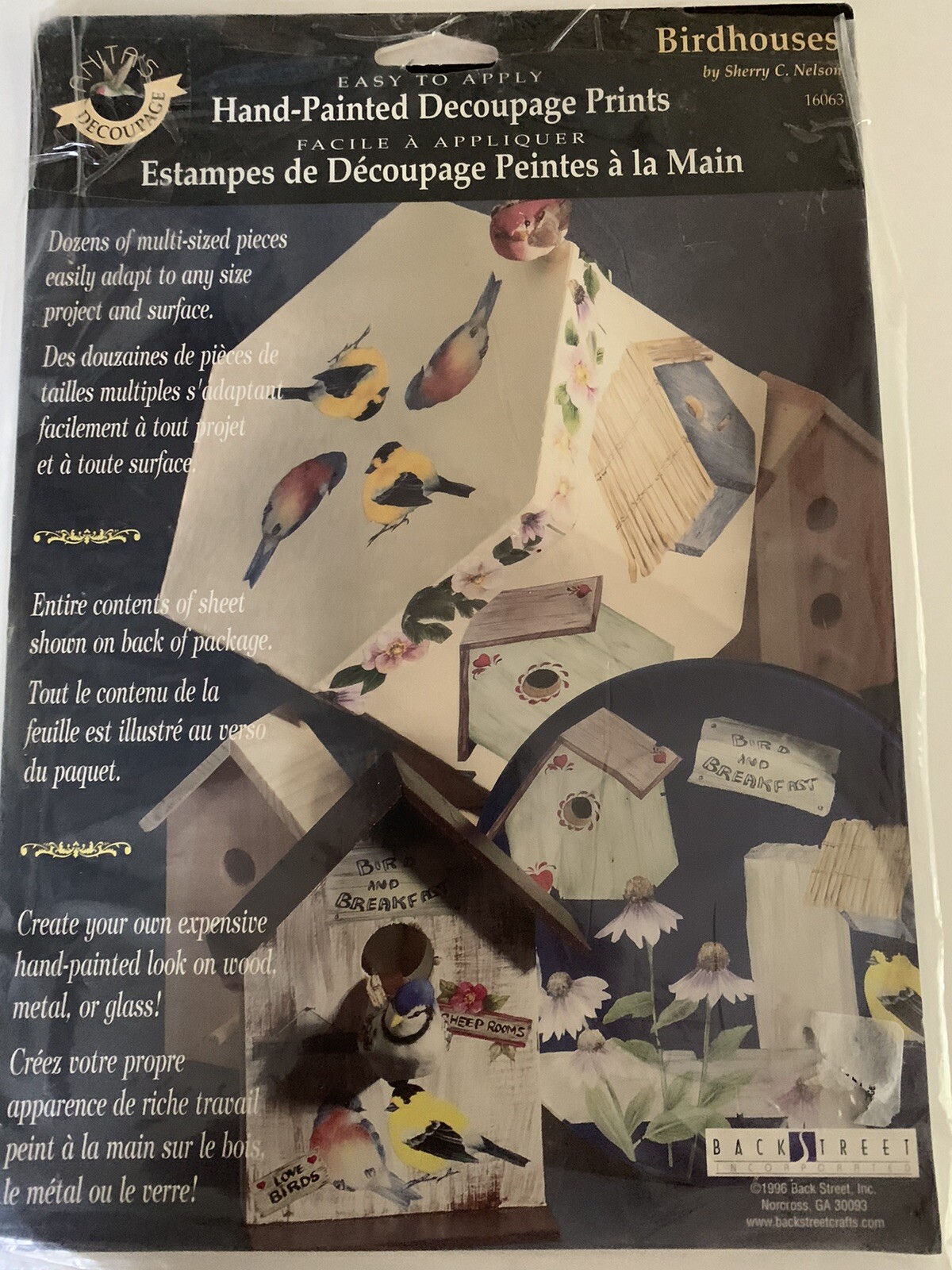 Hand-Painted Decoupage Prints ‘Birdhouses’ Easy To Apply To Wood Metal Glass