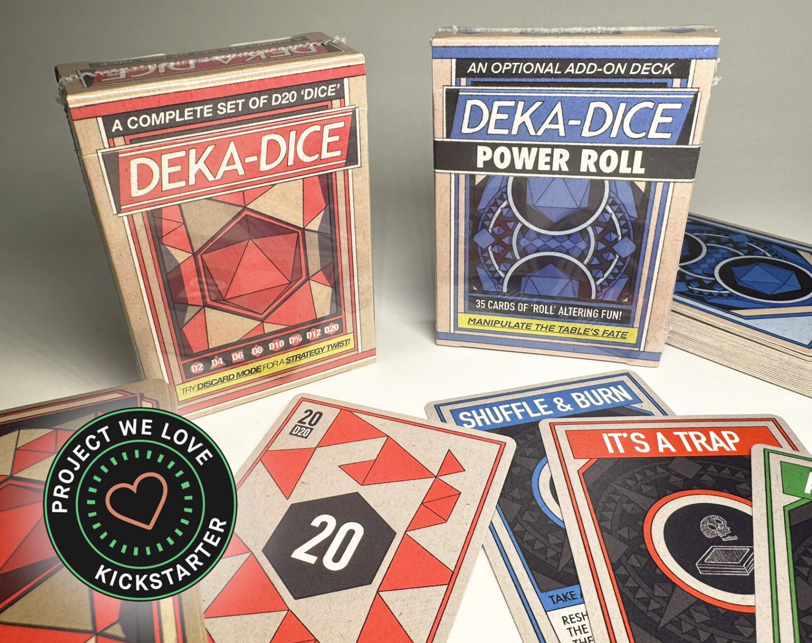D20 Set Deck+Power Roll: A complete D20 set w/ a twist to shake up your tabletop
