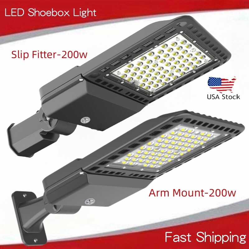200W LED Parking Lot Light, 28000LM 5500K Dusk to Dawn Photocell Street Lighting