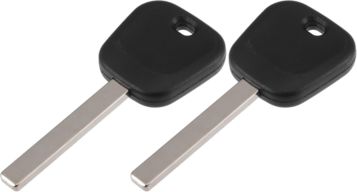 Car Replacement Uncut Transponder Chip Key Chipped Ignition Key Fob 2pcs