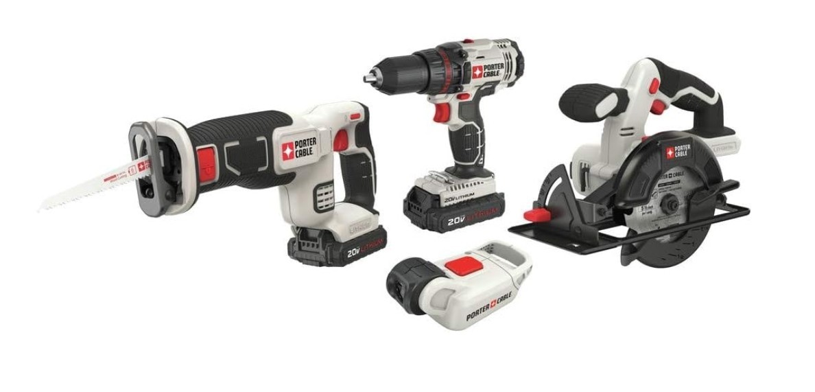 PORTER-CABLE 20V MAX Power Tool PCCK616L4 Kit, 4-Tool Cordless Power Tool Set