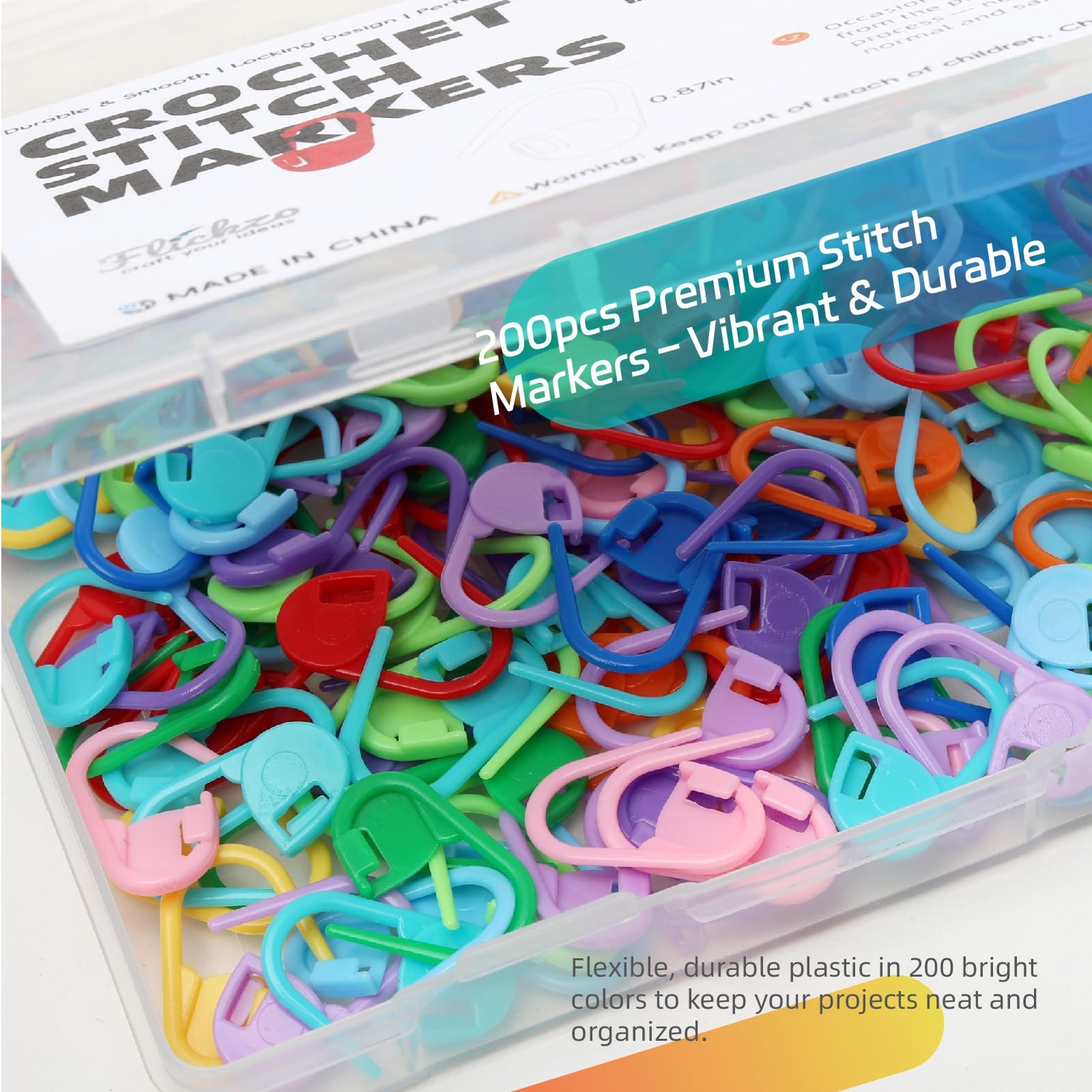 Crochet Stitch Markers Knitting Needle Accessories Locking Clips 200 Count